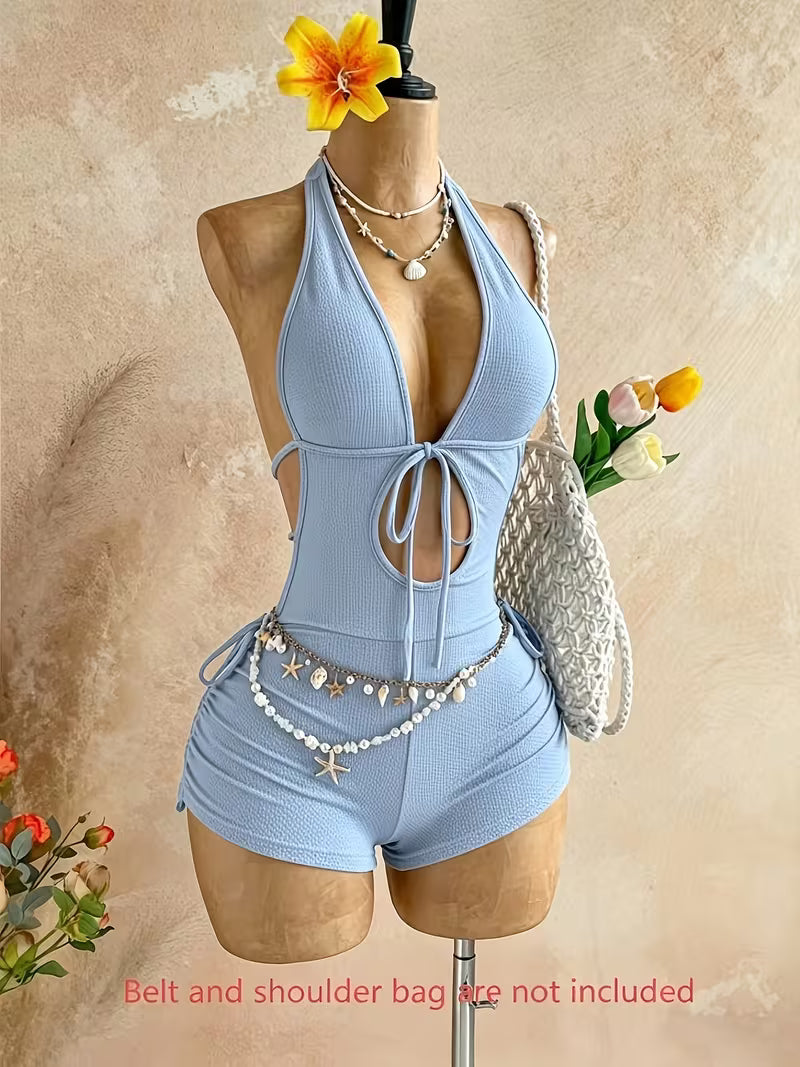 sexy light blue 1 piece