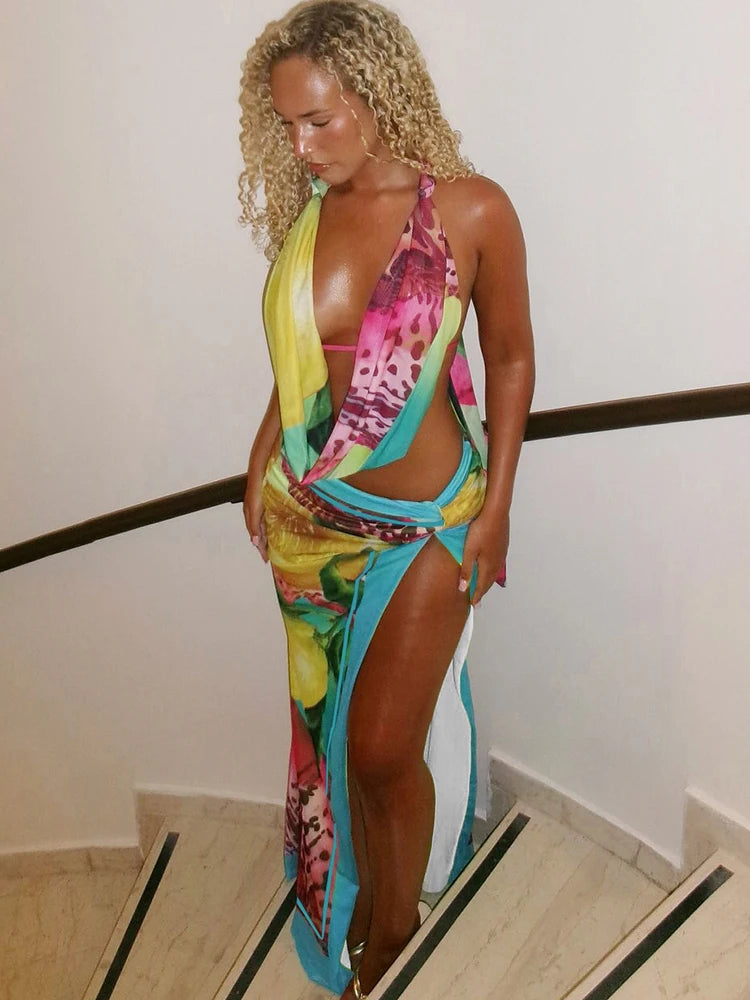 Weird Puss Colorful Leopard Women 2 Piece Set