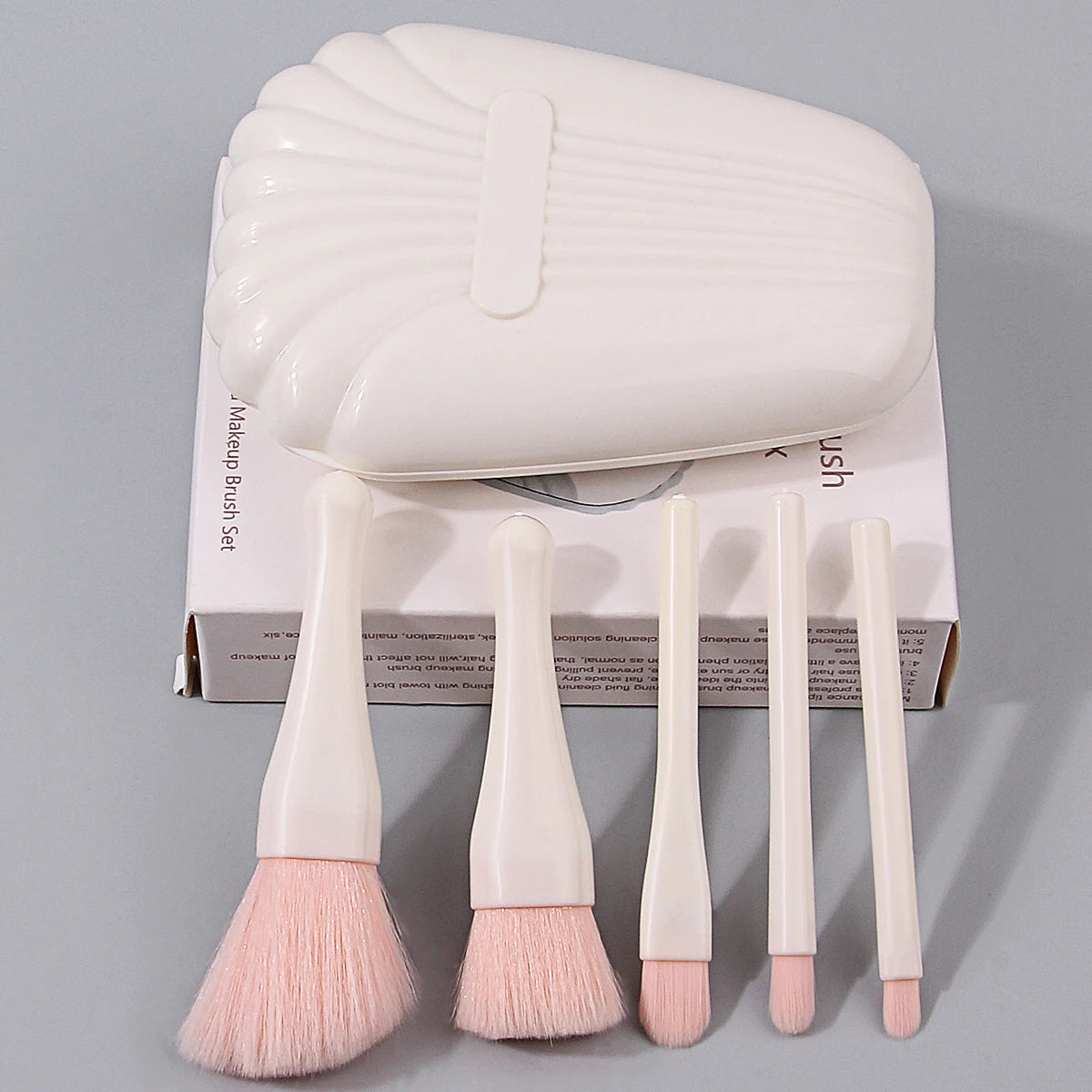 6PCS soft mini shell-shaped box with mirror storage