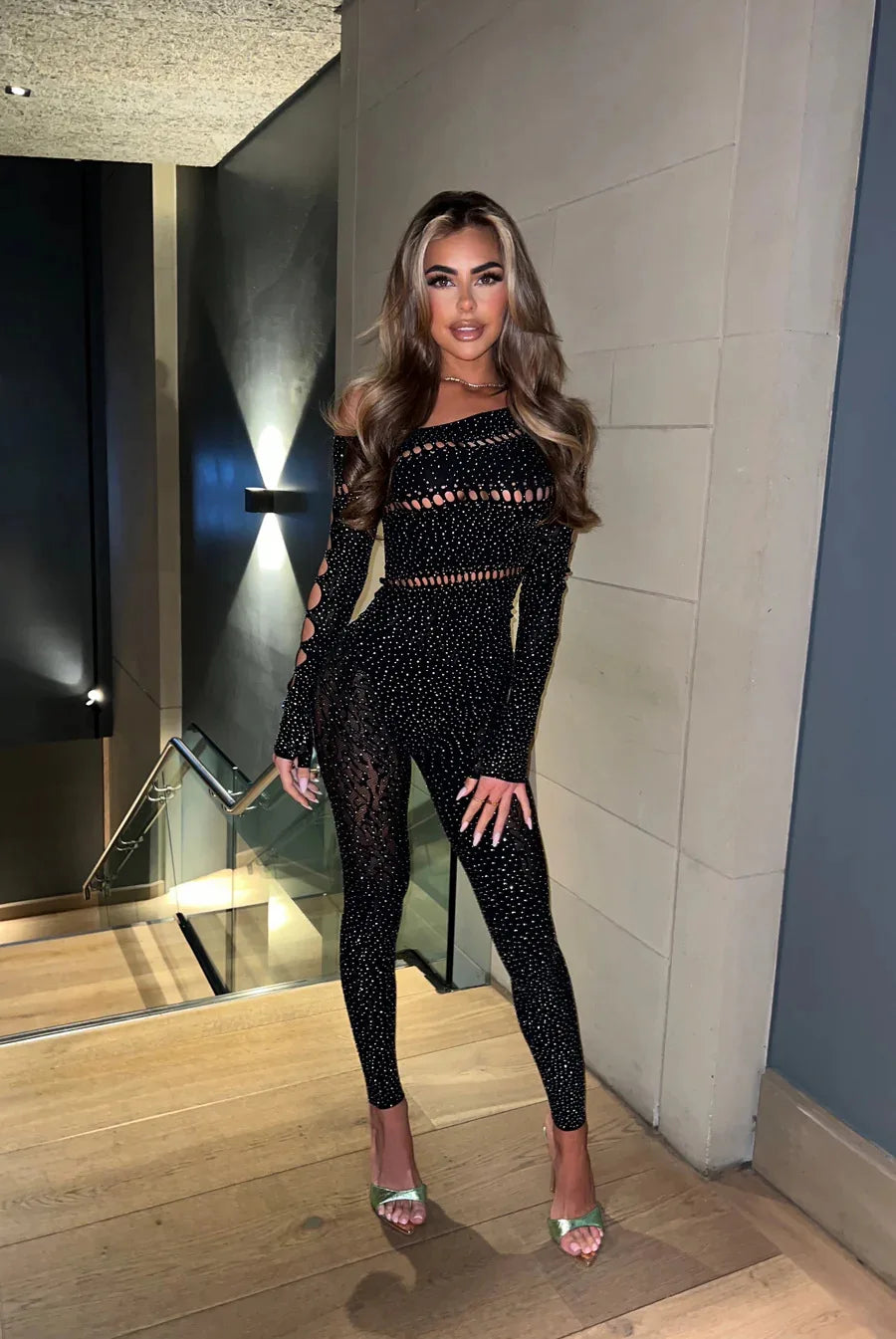 Woman's Sexy Rhinestone Bodysuit