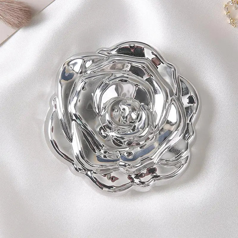 Portable Mini Mirror Retro Rose Flower Small Pocket Makeup Mirror Double Sided Hand Mirrors Compact Cosmetic Beauty Tool Gift