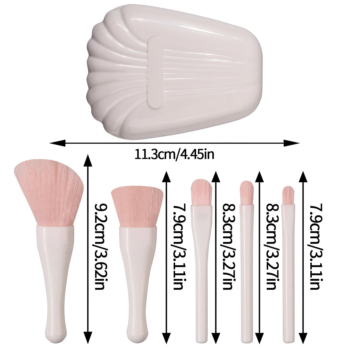 6PCS soft mini shell-shaped box with mirror storage
