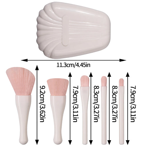 6PCS soft mini shell-shaped box with mirror storage