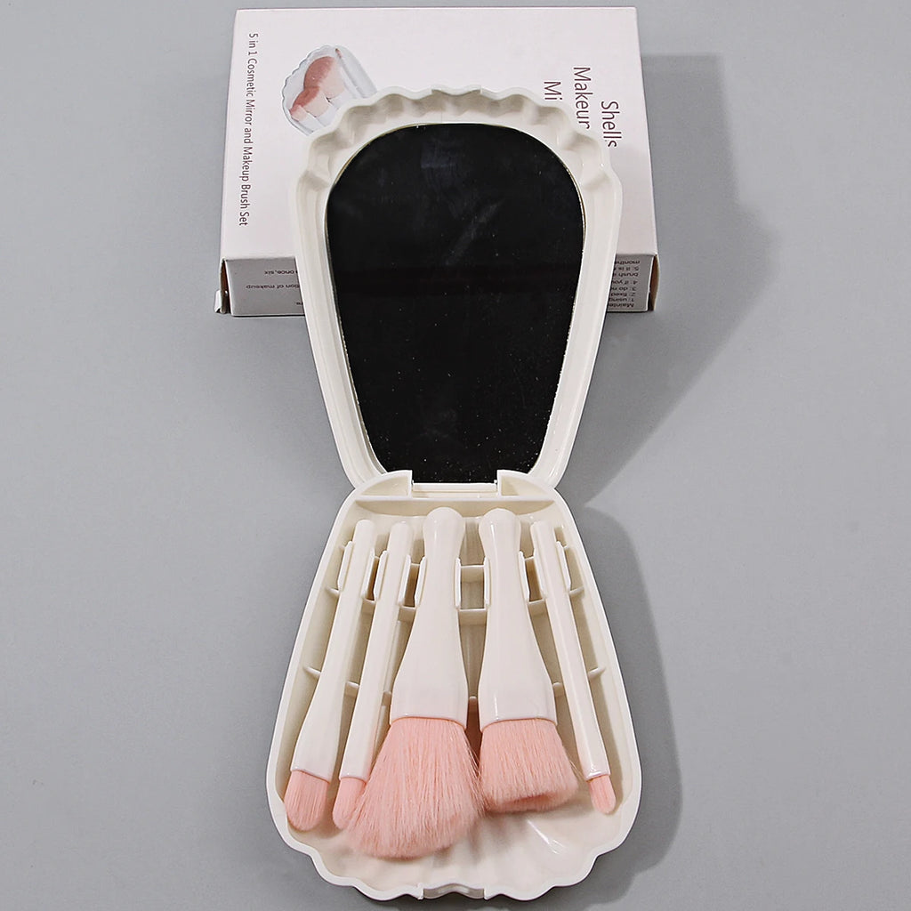 6PCS soft mini shell-shaped box with mirror storage