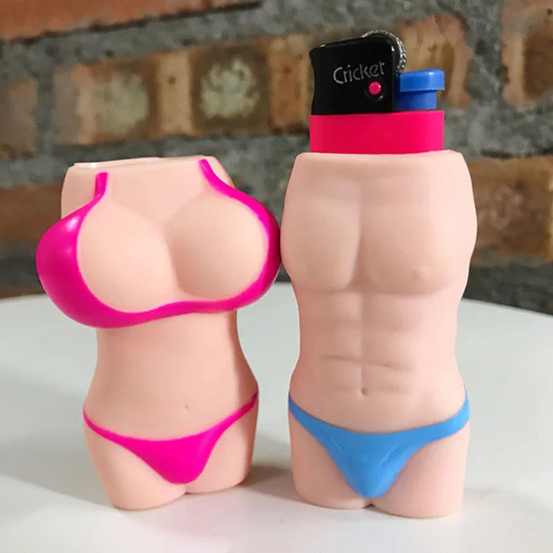 Rubber Human Body Lighter Case for Bic clipper Lighter Case