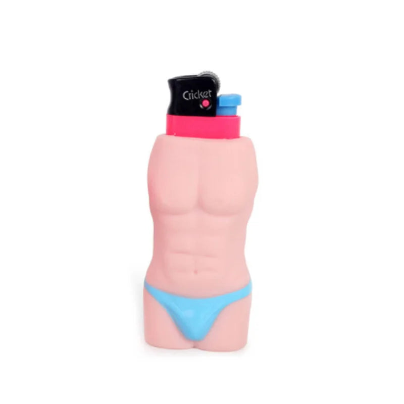 Rubber Human Body Lighter Case for Bic clipper Lighter Case