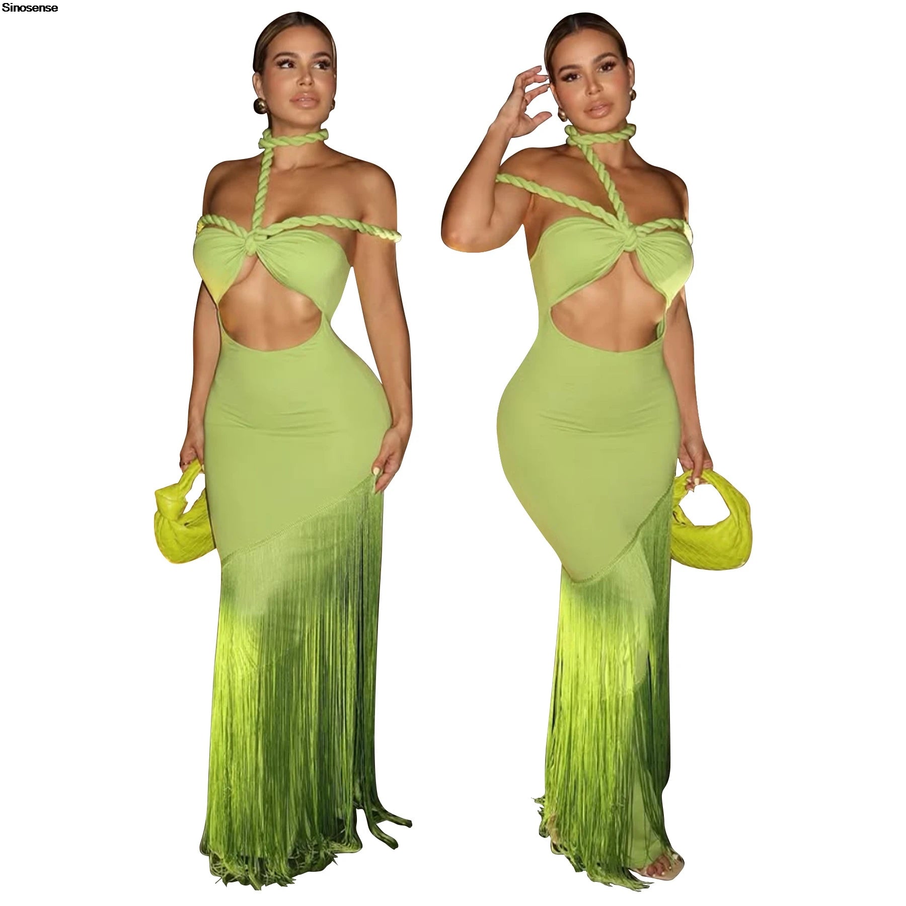 Womens Halter Bodycon Maxi Dress Sexy Backless Cut