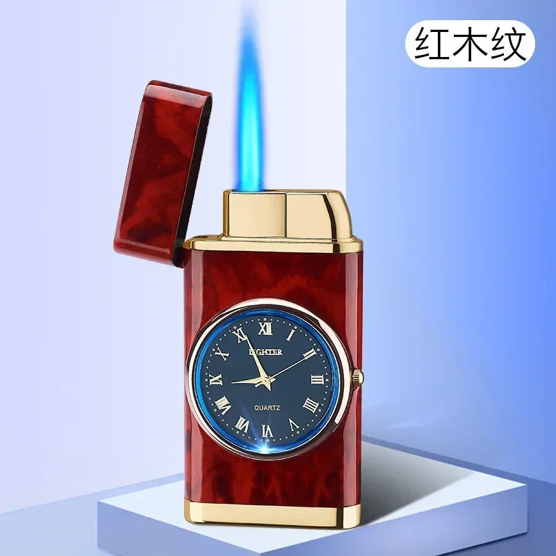 New Quartz Watch Windproof Lighter Metal Blue Light Rocker