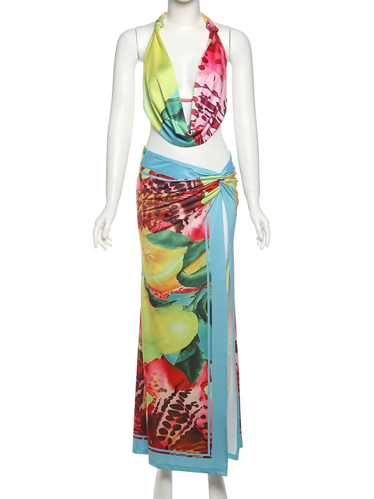 Weird Puss Colorful Leopard Women 2 Piece Set