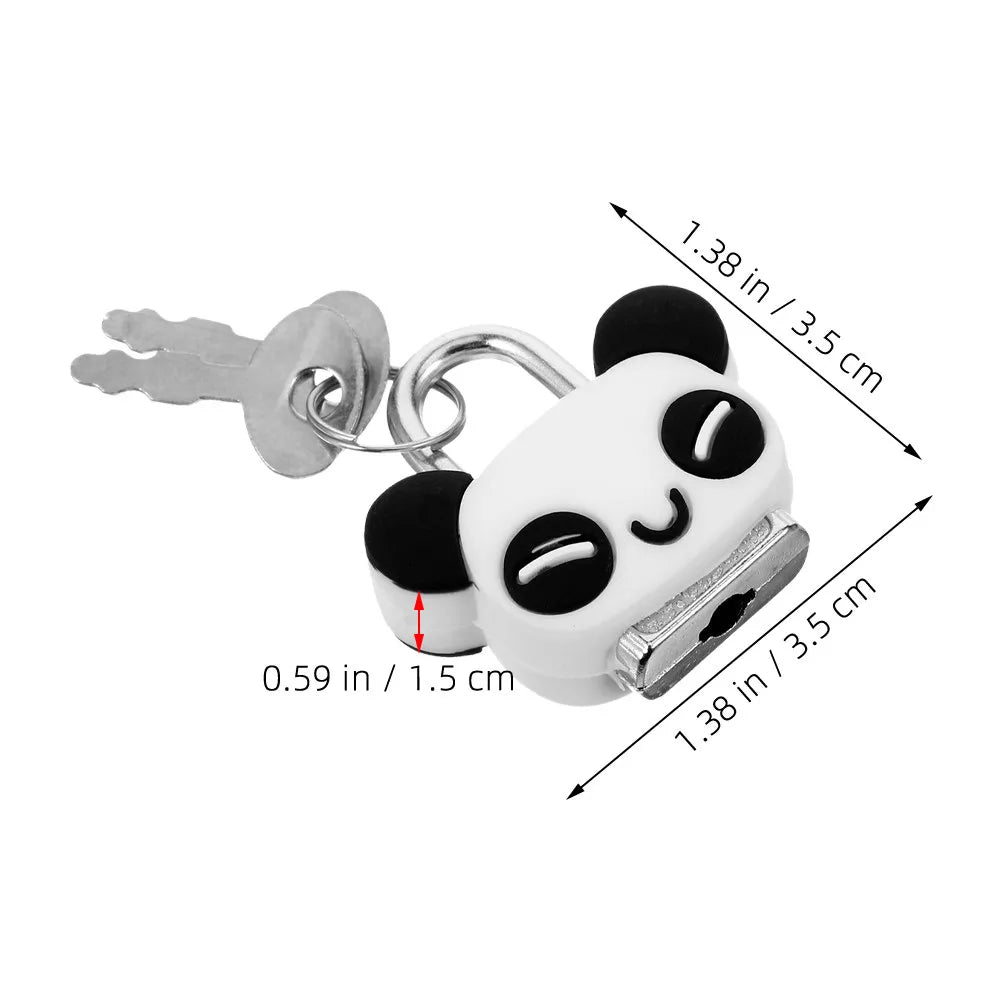 2Pcs Mini Lock Creative Cartoon Panda Padlocks