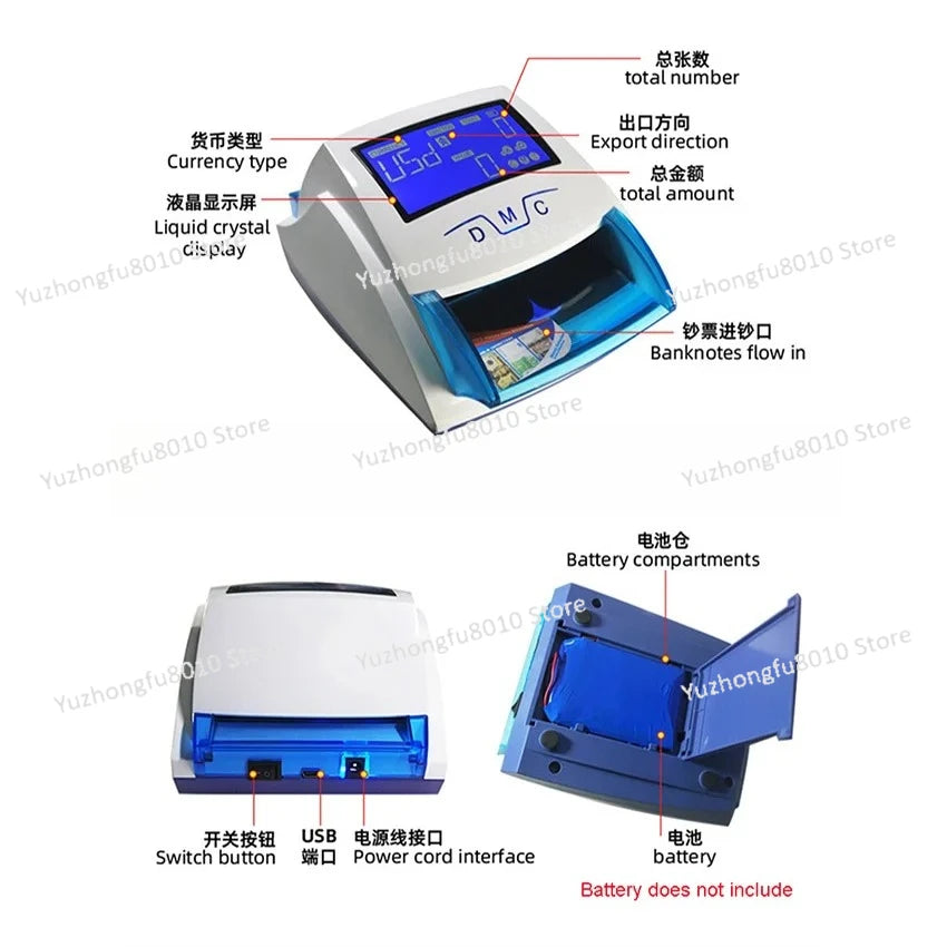 Mini Handy Banknote Detecting Machine Cash  Money Counter