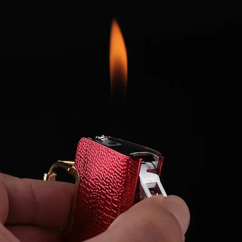 New Mini Fashion Women's Bag Inflatable Lighter Cool Open Flame Metal Butane Gas Lighter Women's Gift Cute Smoking Accessories