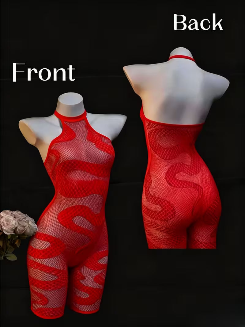 Ruby Flame Mesh Bodysuit