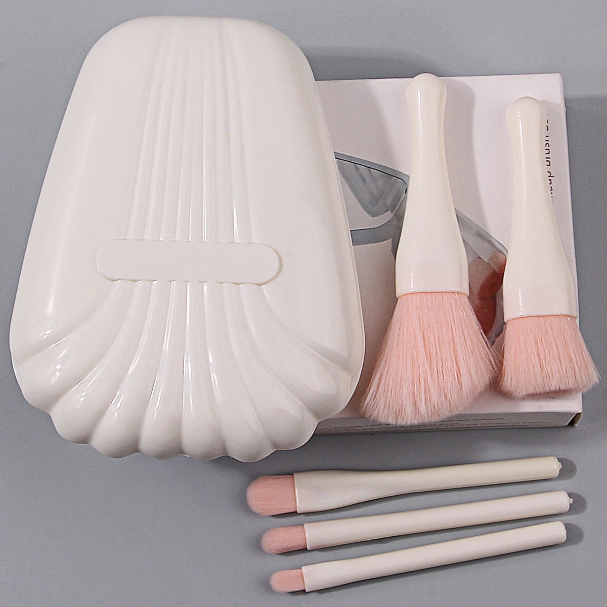 6PCS soft mini shell-shaped box with mirror storage