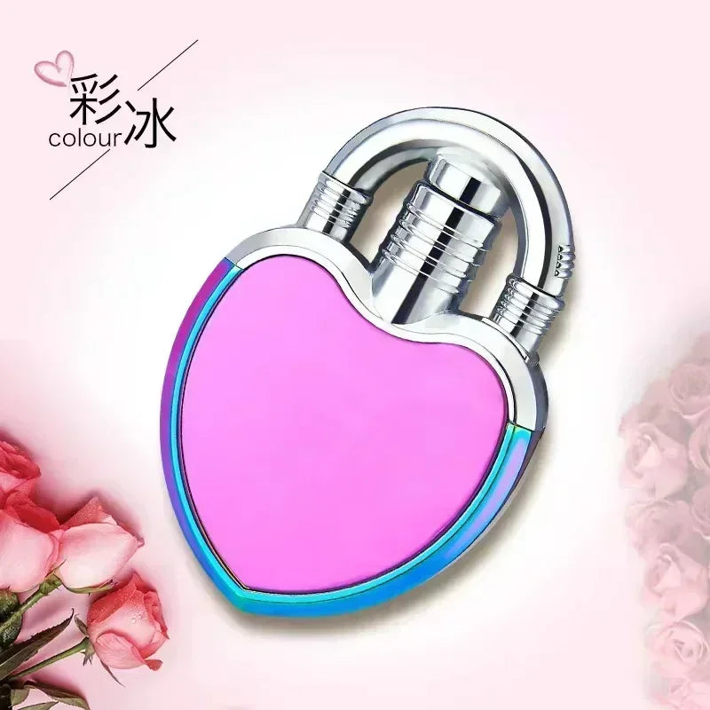 Fashion Love Style Butane Gas Lighter Portable Cool Red Flame Lady Gadget Small and Cute Reusable Inflatable Butane Gas Lighter