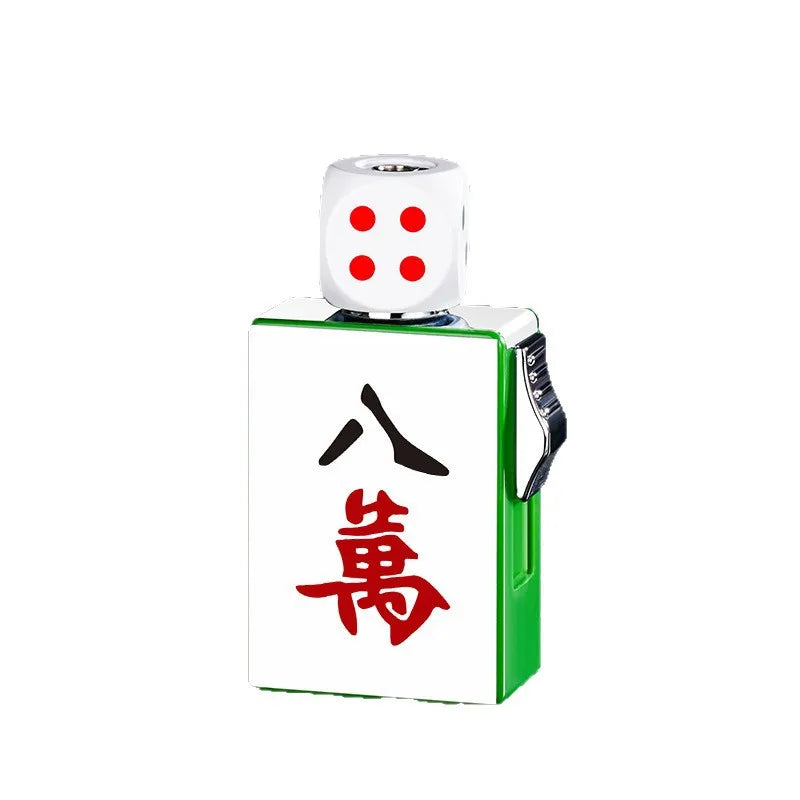 Personalized Rotating Dice Poker Red Flame Windproof Lighter Cool Luminous Decompression Igniter Gadget