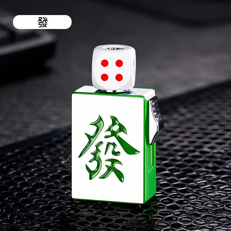 Personalized Rotating Dice Poker Red Flame Windproof Lighter Cool Luminous Decompression Igniter Gadget