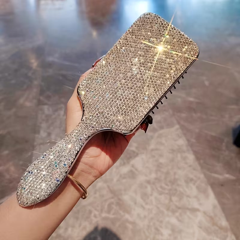 rhinestone hair brush on the go